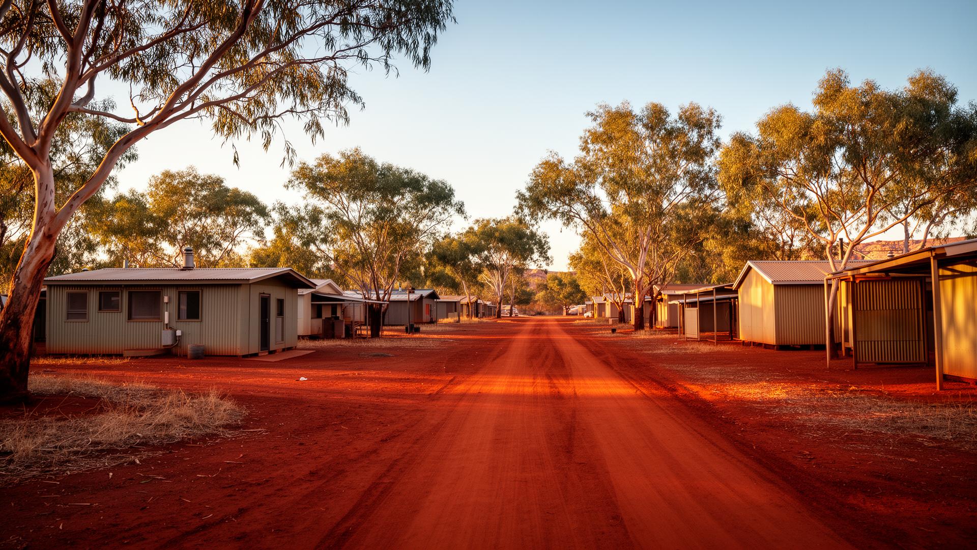 Remote Kimberley community at sunset